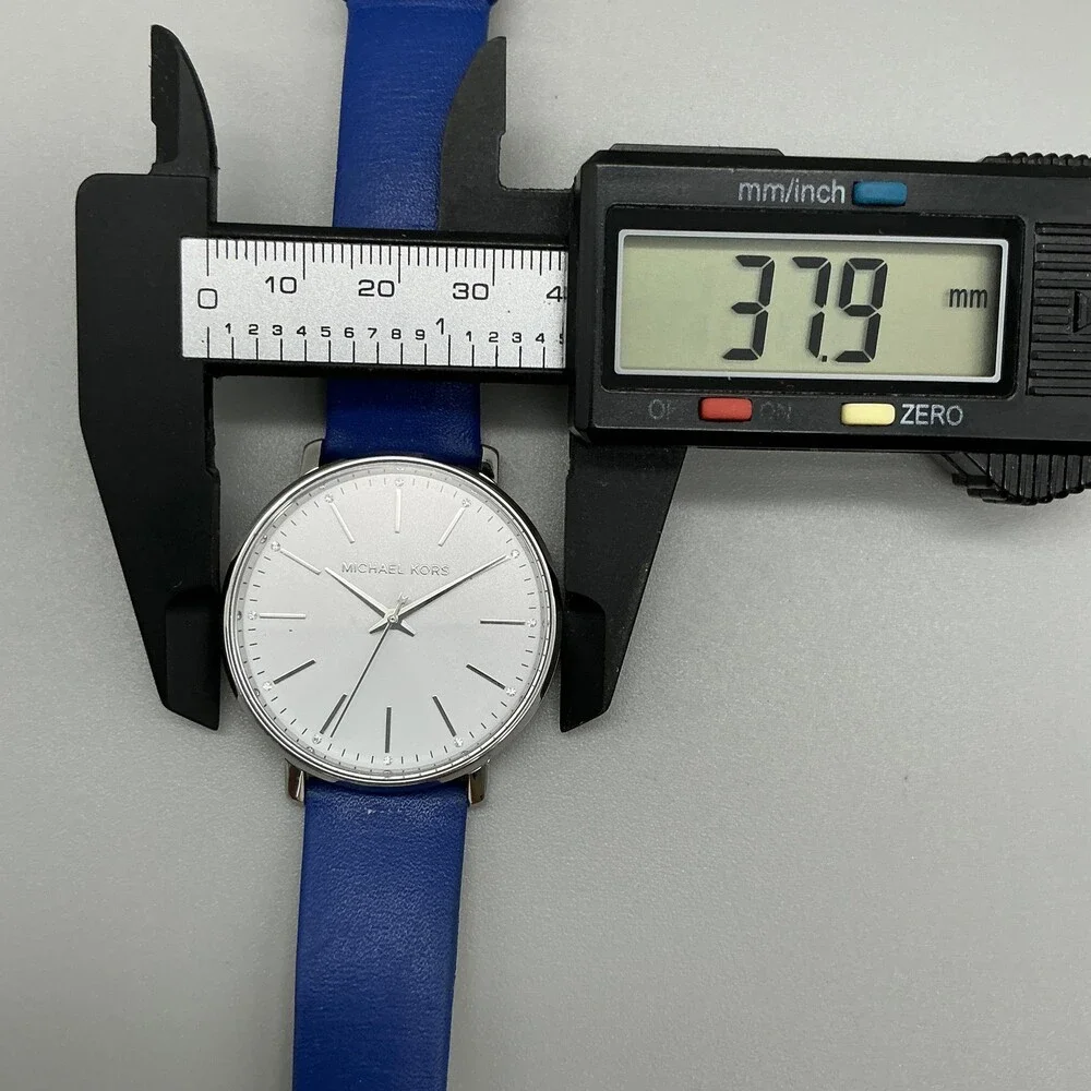 Michael Kors Pyper Womens Watch 38mm Blue Leather MK-2845 New Battery